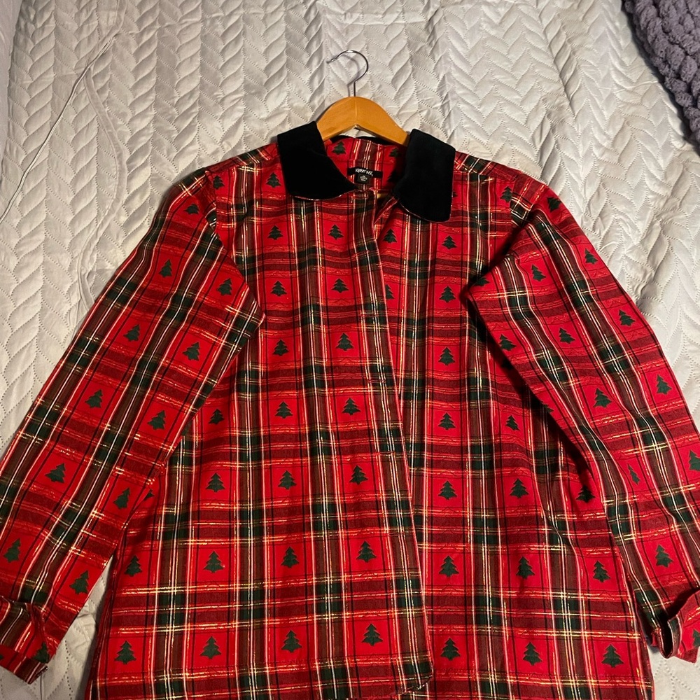 Vintage Red Plaid Christmas Jacket